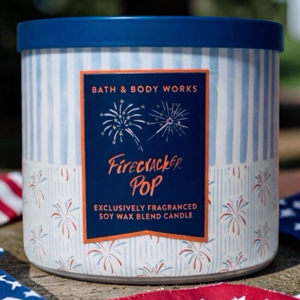Bath & Body Works Firecracker Pop Candle Large 3-Wick NEW